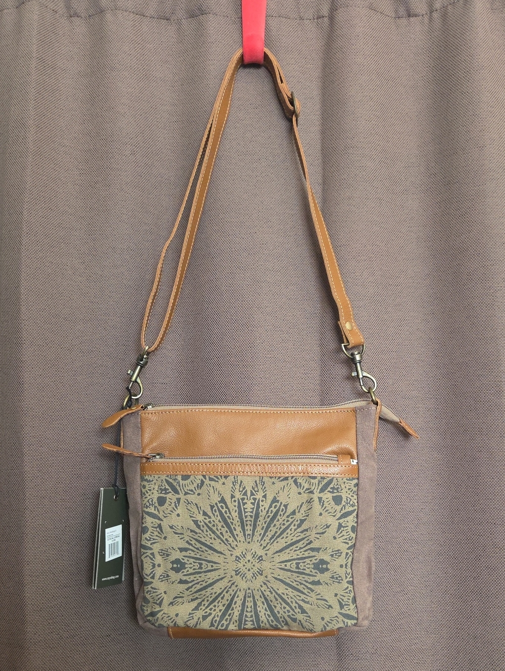 NWT Myra Bag Dizzy Circle Leather Bag for Women Sunburst Floral Print